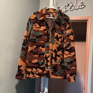 Timberland Camouflage Performance Jacket - Orange, Green, Black. Corduroy editio